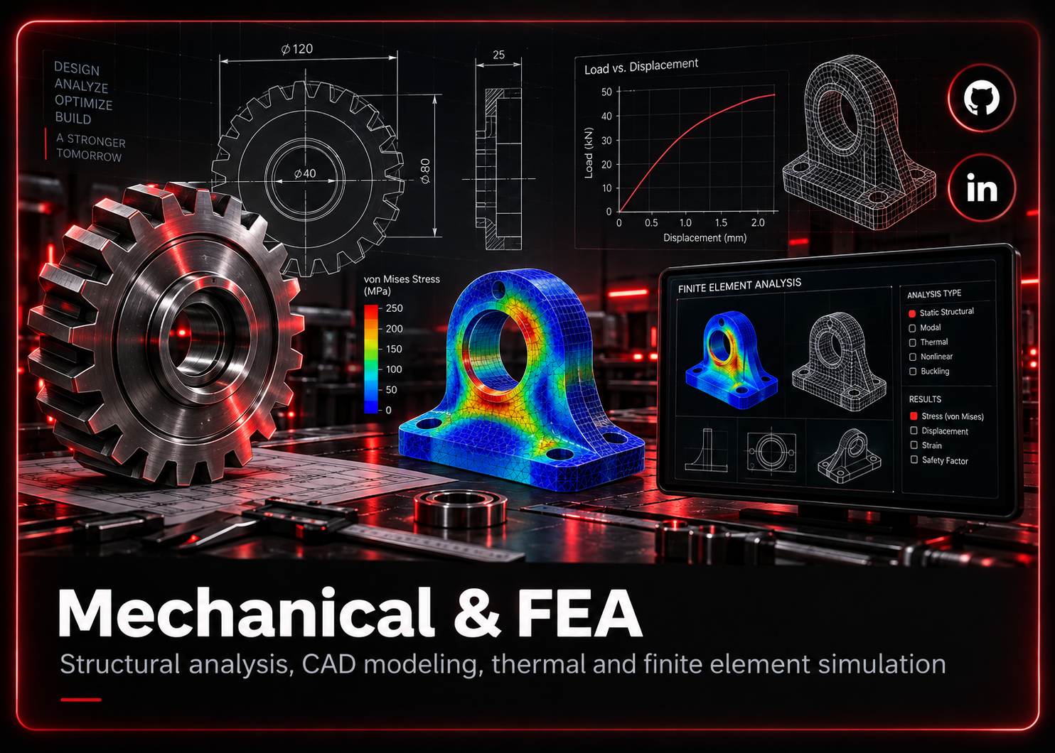 Vehicle Suspension Arm FEA using ANSYS Mechanical project simulation preview