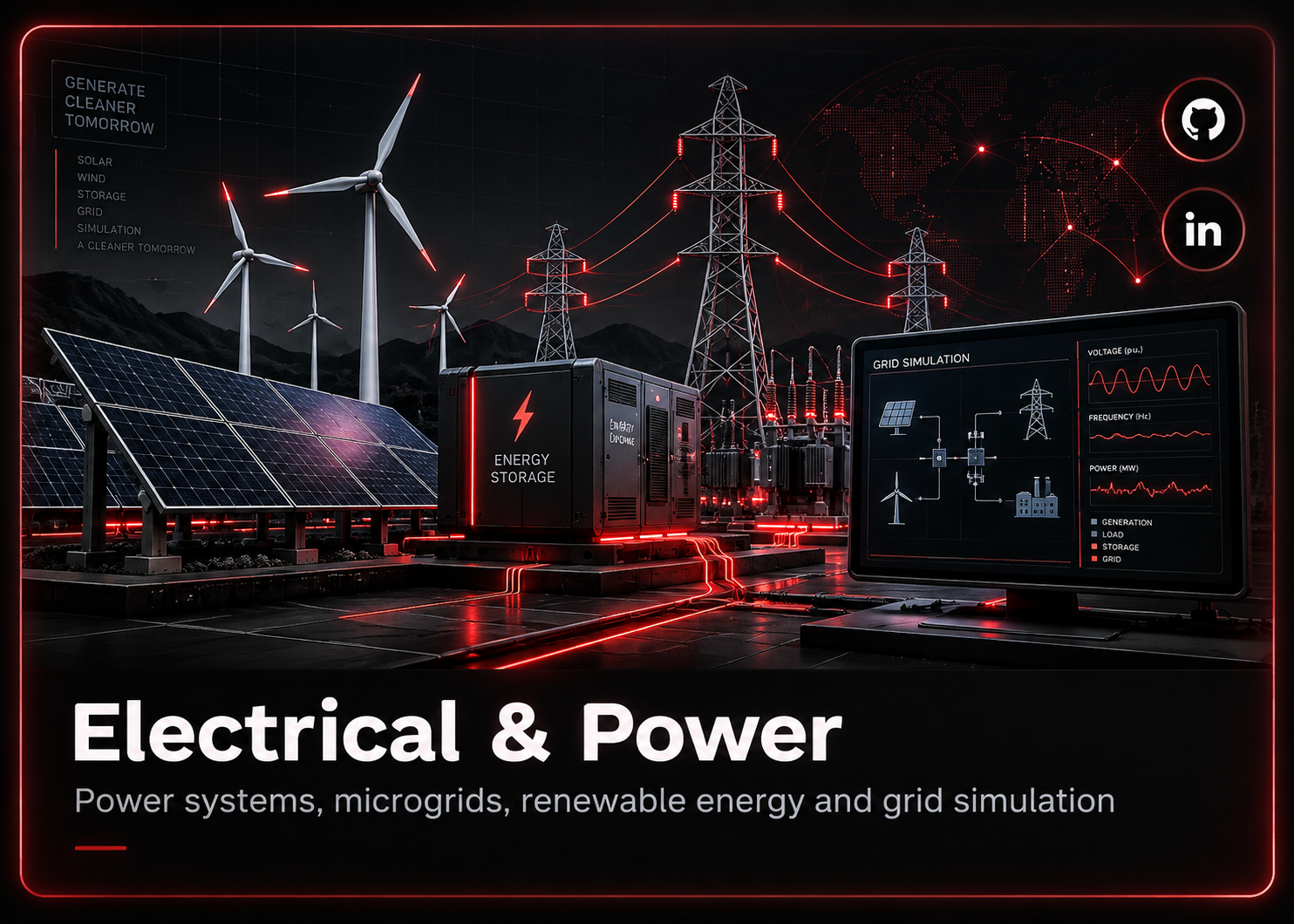 Renewable Integration Study in DIgSILENT PowerFactory project simulation preview