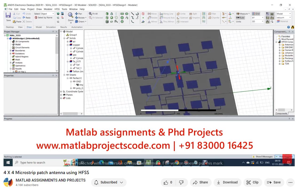 4 X 4 Microstrip Patch Antenna Using Hfss project thumbnail image
