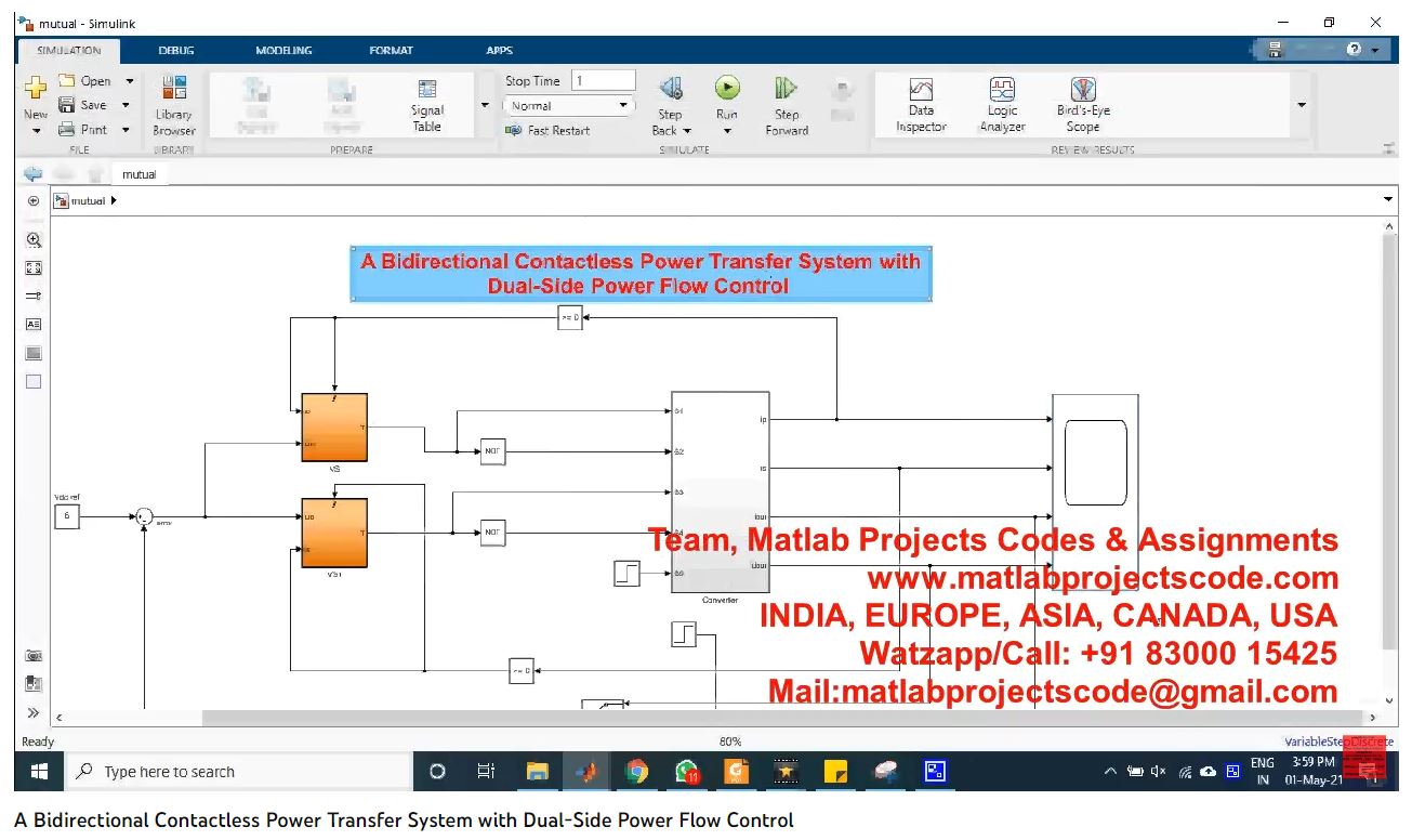A Bidirectional Contactless Power Transfer System With Dual-Side Power Flow Control project simulation thumbnail for Renewable Energy Engineering