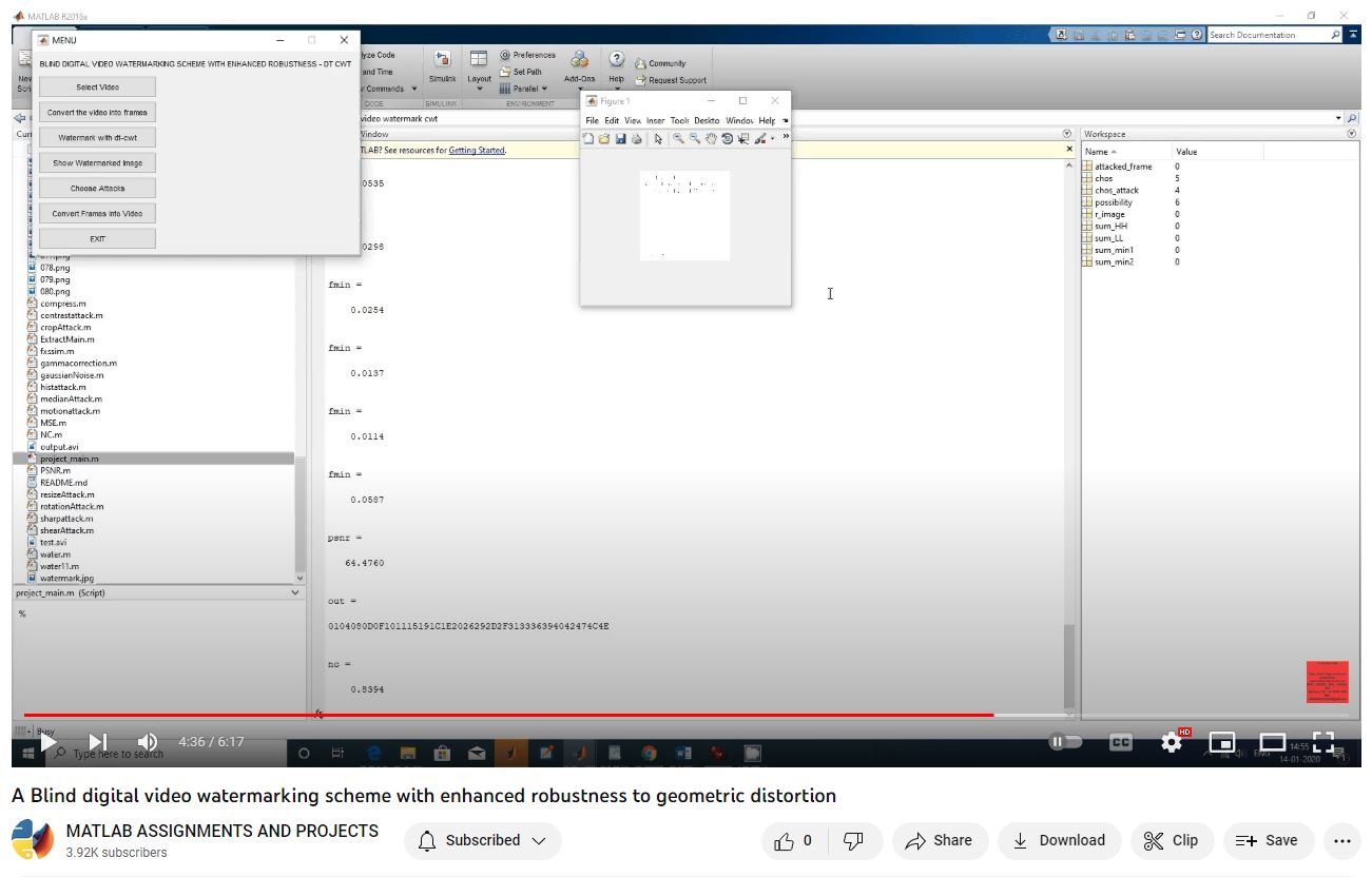A Blind Digital Video Watermarking Scheme With Enhanced Robustness To Geometric Distortion project thumbnail image