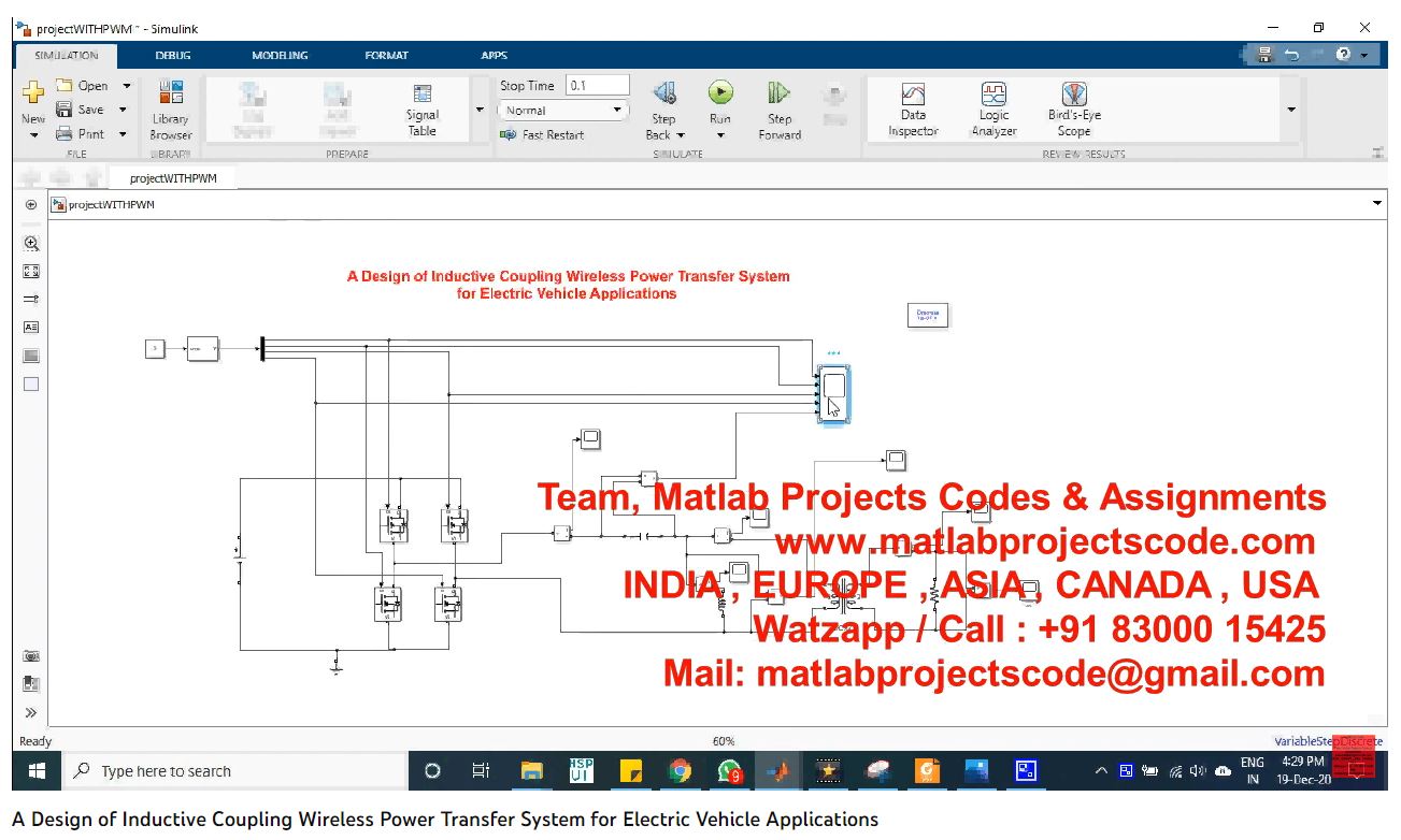 A Design Of Inductive Coupling Wireless Power Transfer System For Electric Vehicle Applications-Matlab Simulink-Electrical Assignments-Projects-Phd Research project thumbnail image