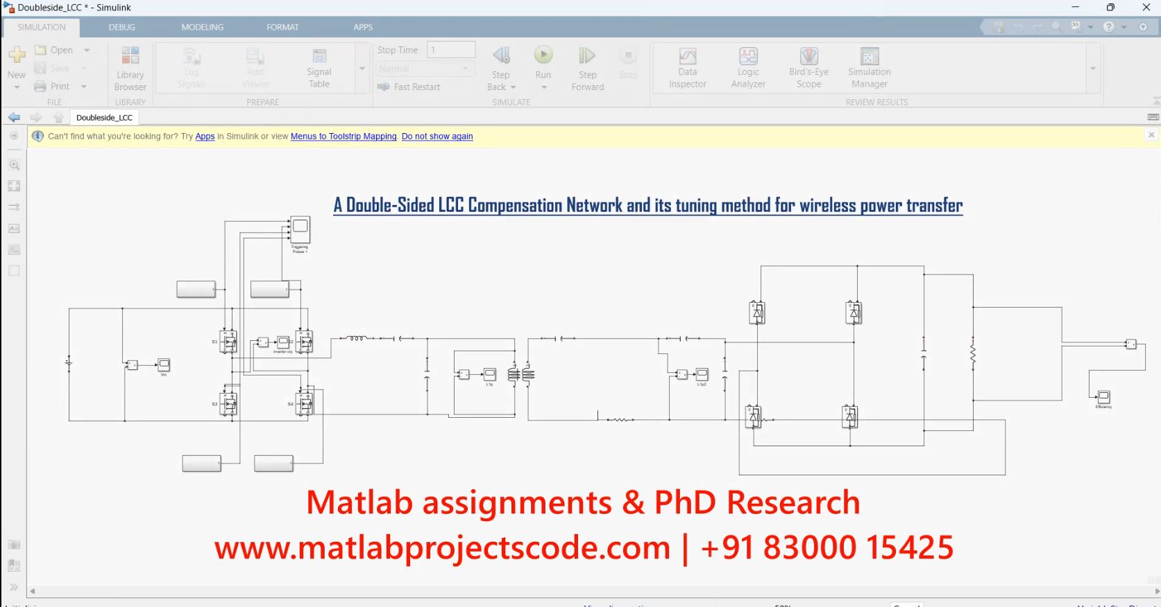 A Double-Sided Lcc Compensation Network And Its Tuning Method For Wireless Power Transfer-Electrical-Simulink project thumbnail image