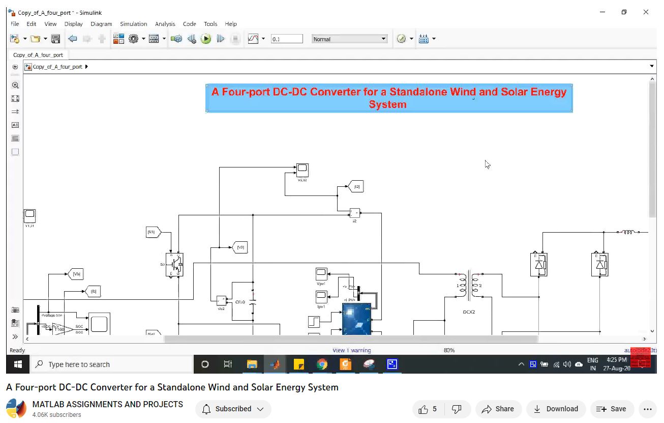 A Four-Port Dc-Dc Converter For A Standalone Wind And Solar Energy System-Matlab Simulink-Electrical Assignments-Projects-Phd Research project simulation thumbnail for Renewable Energy Engineering