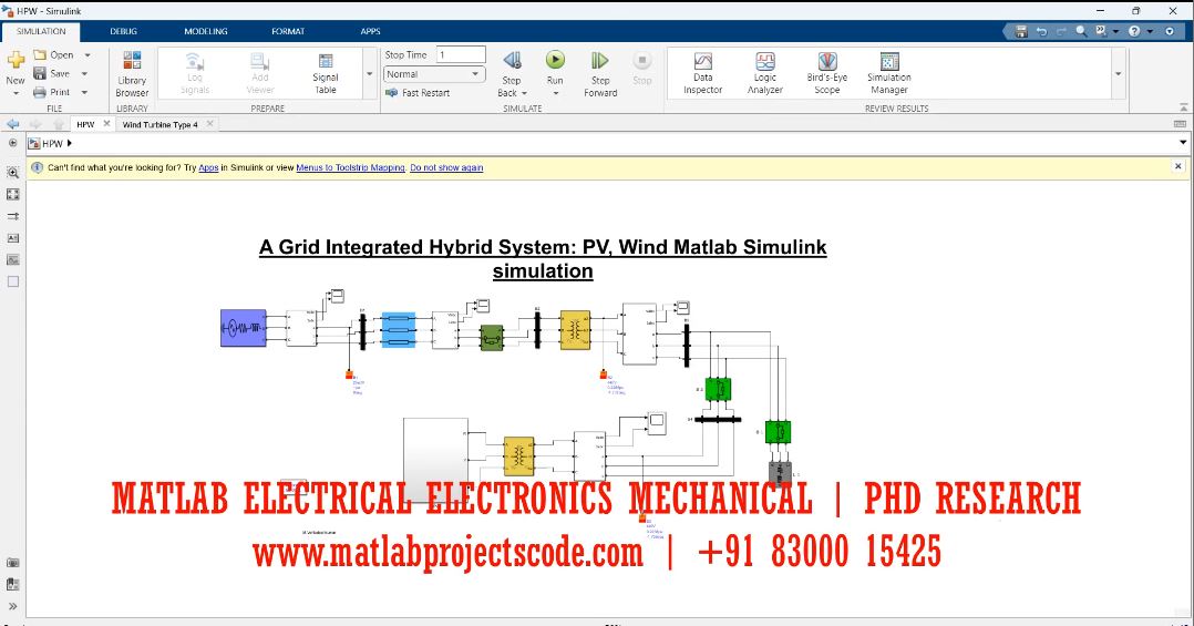 A Grid Integrated Hybrid System Pv Wind - Matlab Electrical Simulation - Phd Research project thumbnail image