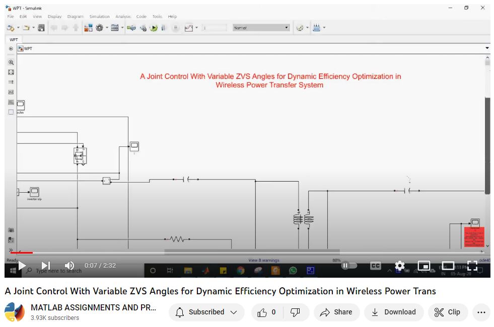 A Joint Control With Variable Zvs Angles For Dynamic Efficiency Optimization In Wireless Power Trans project simulation thumbnail for Renewable Energy Engineering
