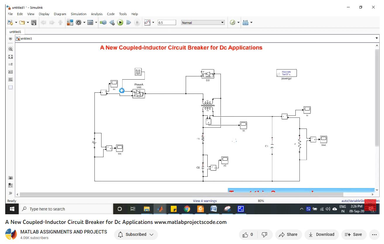 A New Coupled-Inductor Circuit Breaker For Dc Applications-Matlab Simulink-Electrical Assignments-Projects-Phd Research project thumbnail image