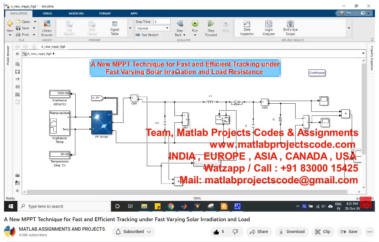A New Mppt Technique For Fast And Efficient Tracking Under Fast Varying Solar Irradiation And Load-Matlab Simulink-Electrical Assignments-Projects-Phd Research project thumbnail image