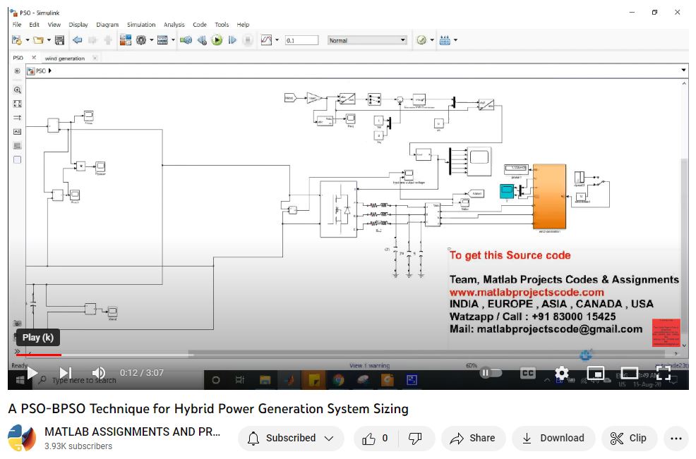 A Pso-Bpso Technique For Hybrid Power Generation System Sizing project simulation thumbnail for Renewable Energy Engineering