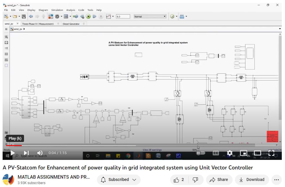 A Pv-Statcom For Enhancement Of Power Quality In Grid Integrated System Using Unit Vector Controller project thumbnail image