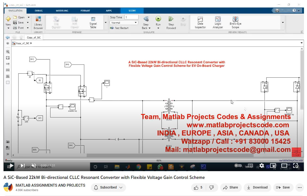 A Sic-Based 22Kw Bi-Directional Cllc Resonant Converter With Flexible Voltage Gain Control Scheme-Matlab Simulink-Electrical Assignments-Projects-Phd Research project thumbnail image
