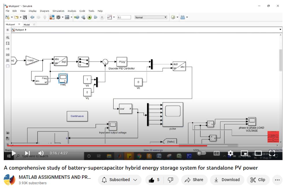 A Comprehensive Study Of Battery-Supercapacitor Hybrid Energy Storage System For Standalone Pv Power project thumbnail image