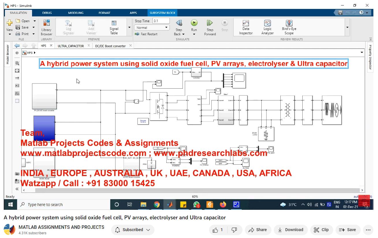 A Hybrid Power System Using Solid Oxide Fuel Cell Pv Arrays Electrolyser And Ultra Capacitor project simulation thumbnail for Electromagnetics and RF Engineering
