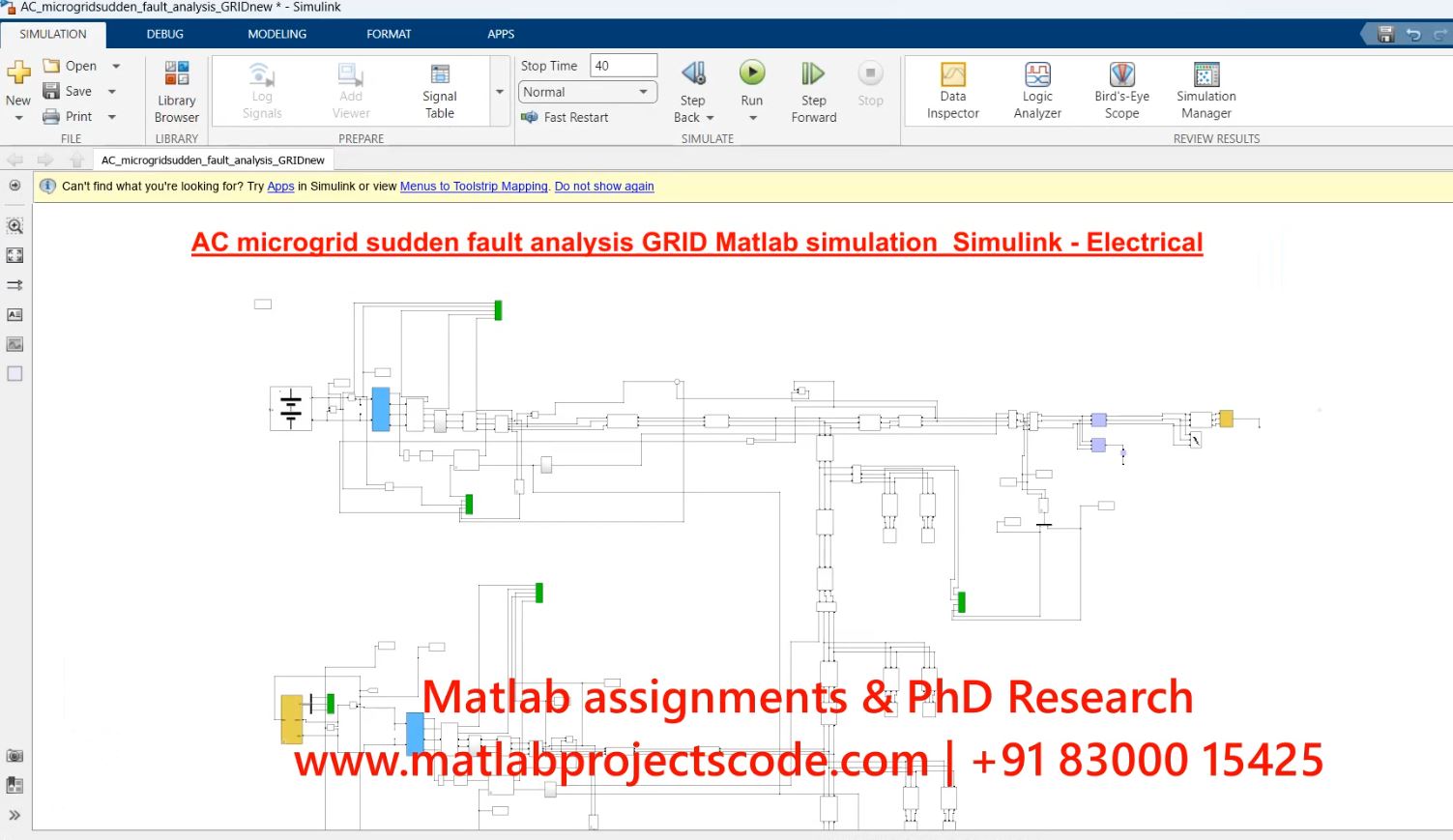 Ac Microgrid Sudden Fault Analysis Grid Matlab Simulation Simulink - Electrical project thumbnail image