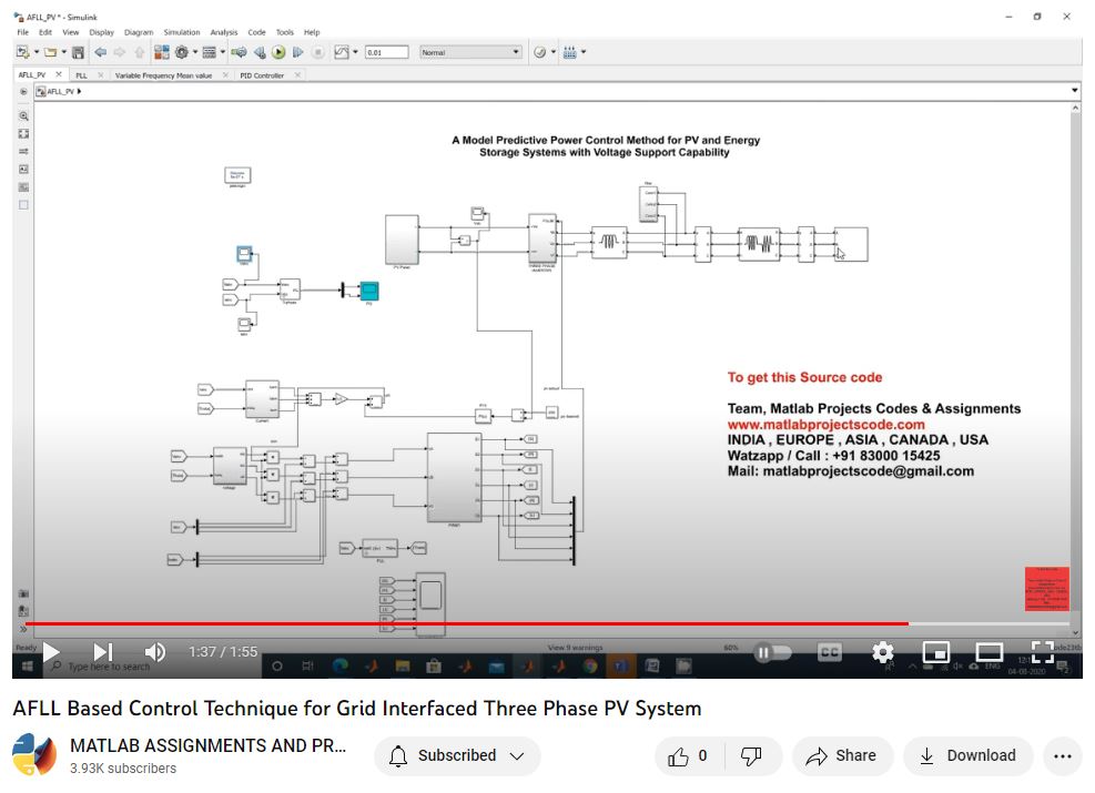 Afll Based Control Technique For Grid Interfaced Three Phase Pv System project thumbnail image