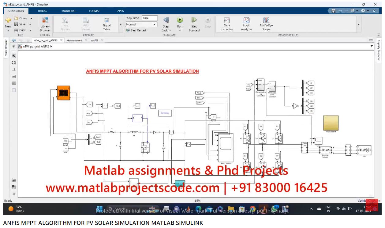 Anfis Mppt Algorithm For Pv Solar Simulation Matlab Simulink project simulation thumbnail for Renewable Energy Engineering