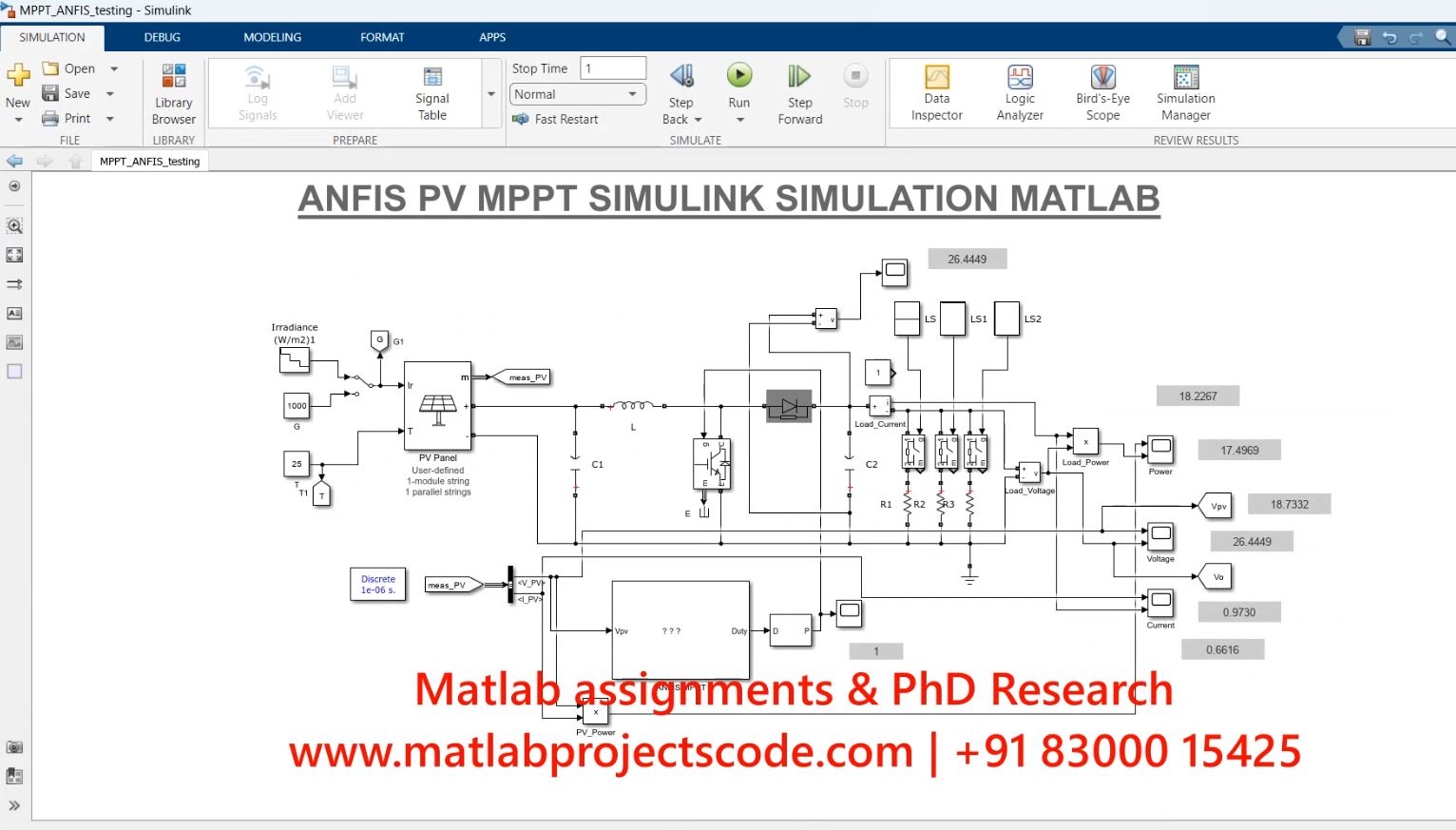 Anfis Pv Mppt Simulink Simulation Matlab-Electrical project thumbnail image