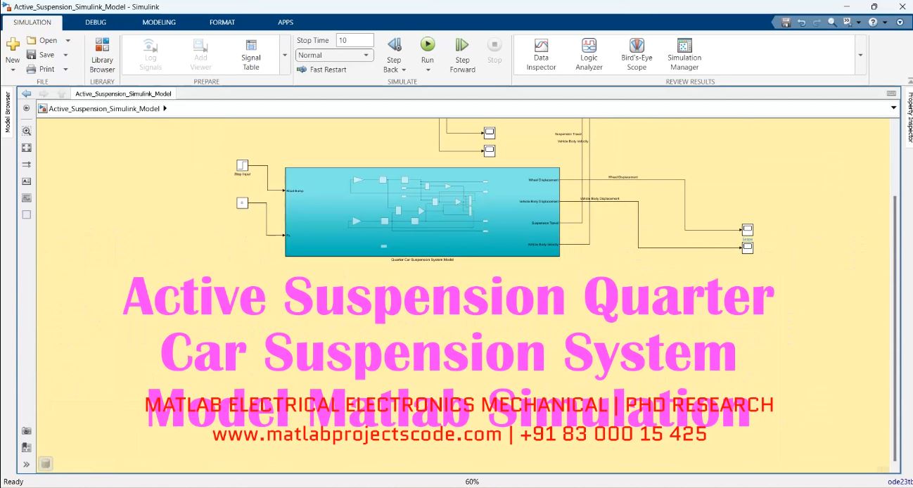 Active Suspension Quarter Car Suspension System Model Matlab Simulation project thumbnail image