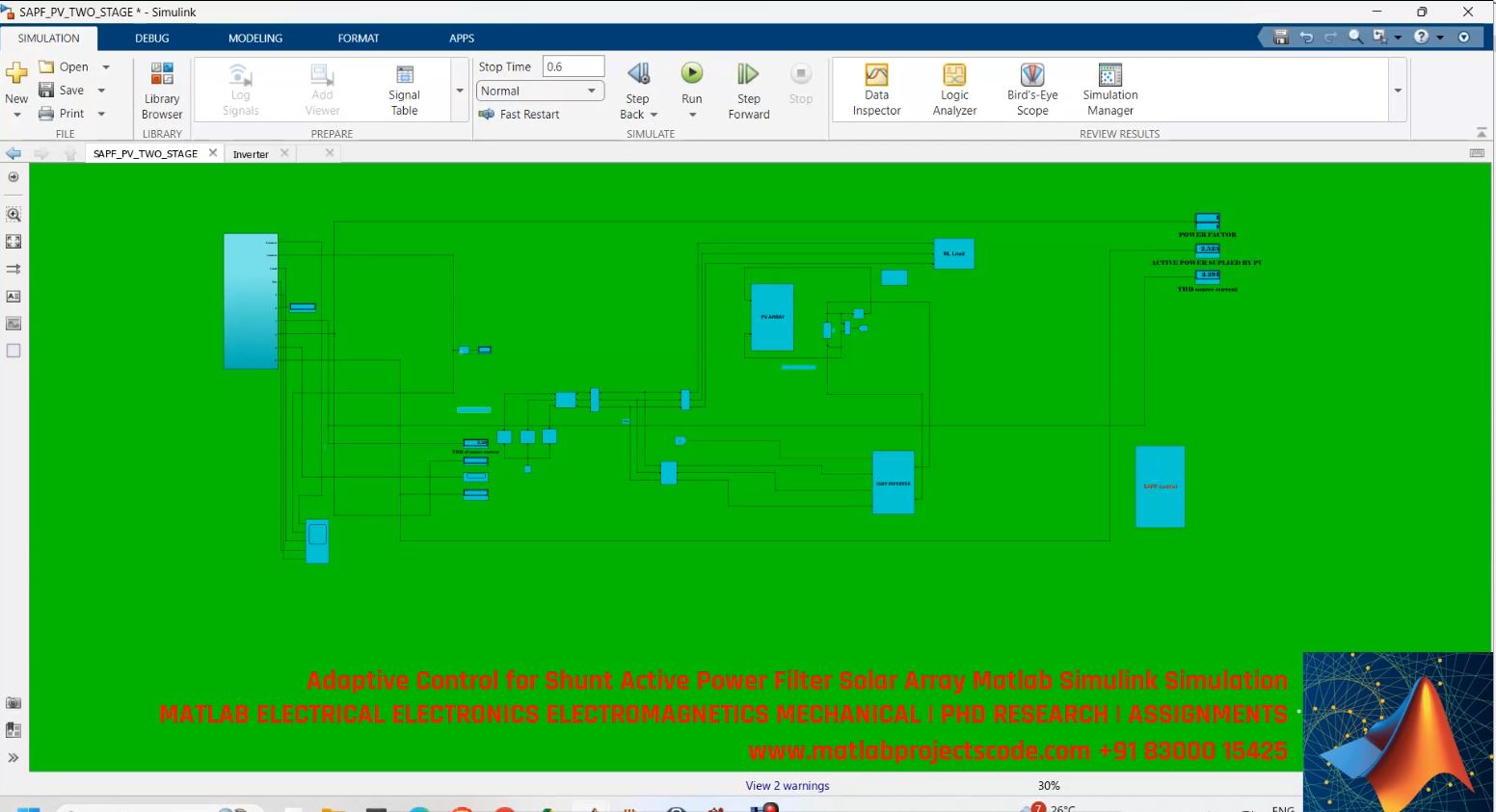 Adaptive Control For Shunt Active Power Filter Solar Array Matlab Simulink Simulation project thumbnail image