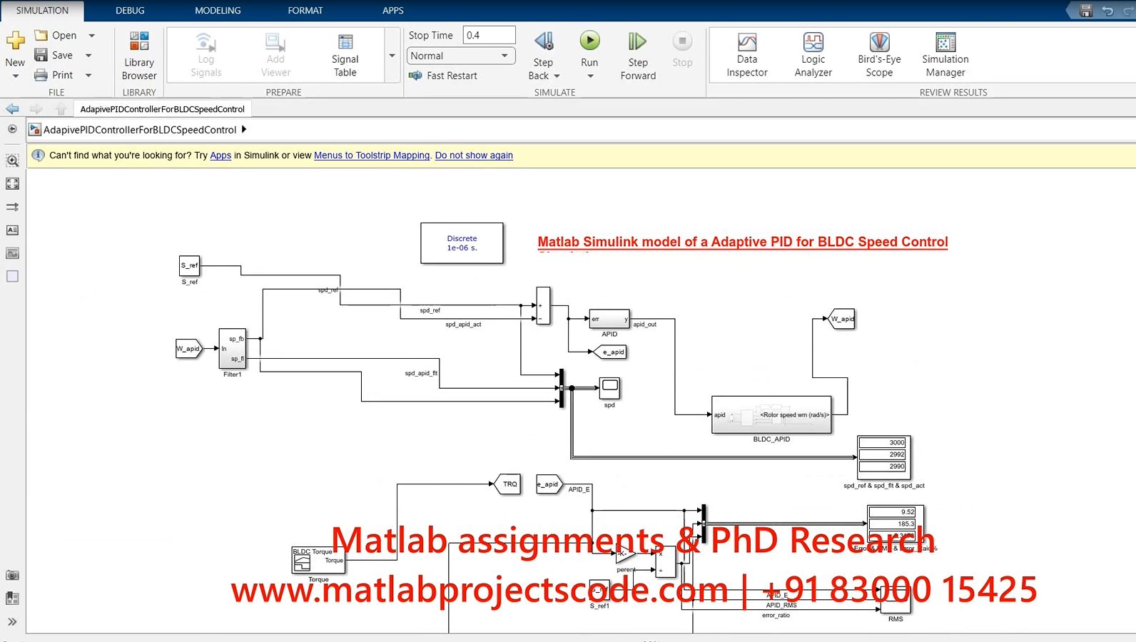 Adaptive Pid For Bldc Speed Control - Matlab Simulink Electrical Simulation project thumbnail image