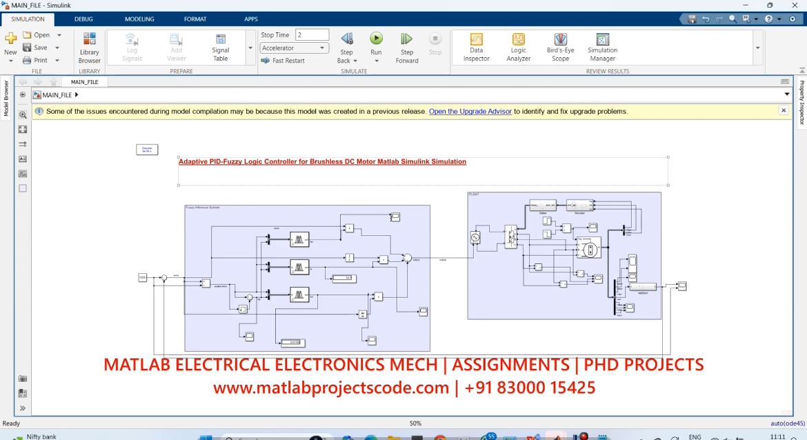 Adaptive Pid-Fuzzy Logic Controller For Brushless Dc Motor Matlab Simulink Simulation-Electrical project thumbnail image