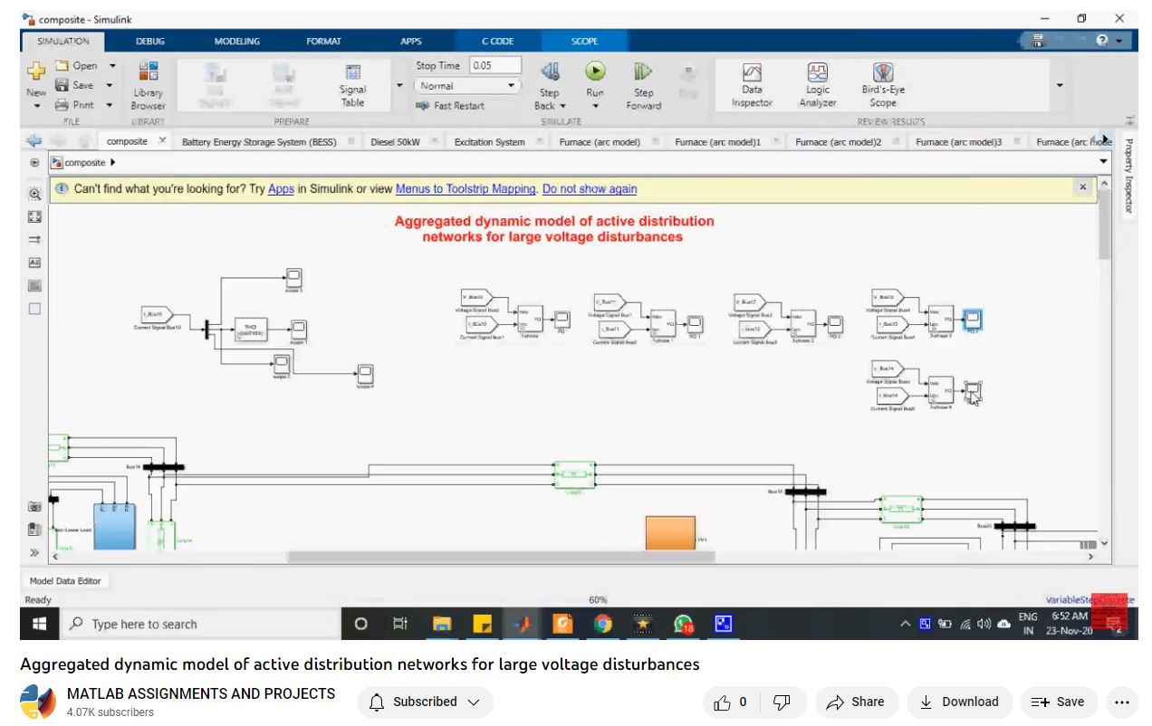 Aggregated Dynamic Model Of Active Distribution Networks For Large Voltage Disturbances-Matlab Simulink-Electrical Assignments-Projects-Phd Research project thumbnail image