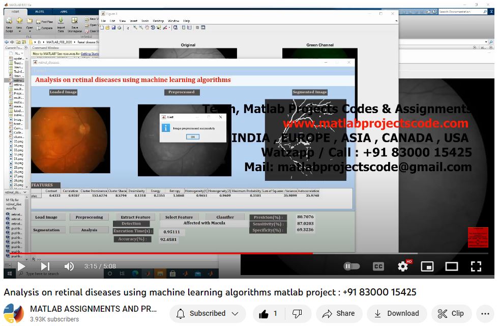 Analysis On Retinal Diseases Using Machine Learning Algorithms Matlab Project project thumbnail image