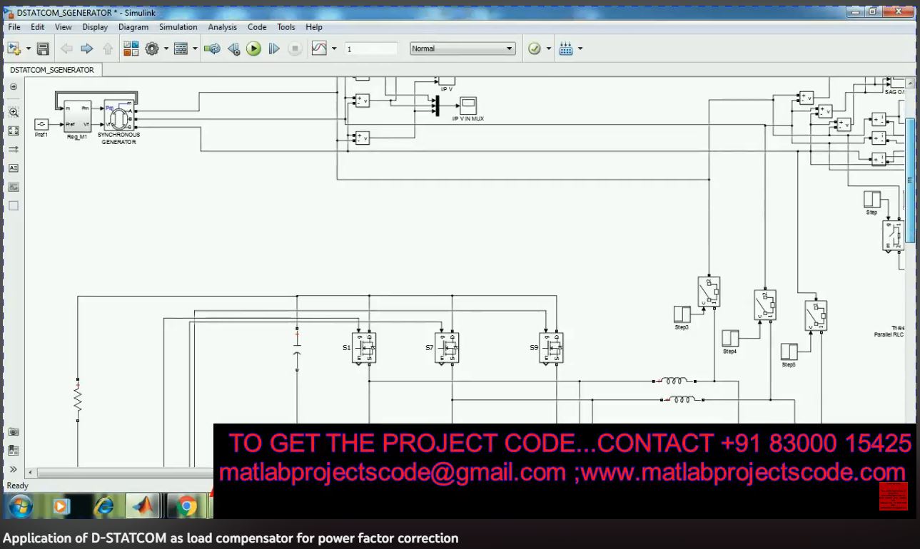 Application Of D-Statcom As Load Compensator For Power Factor Correction project simulation thumbnail for Renewable Energy Engineering