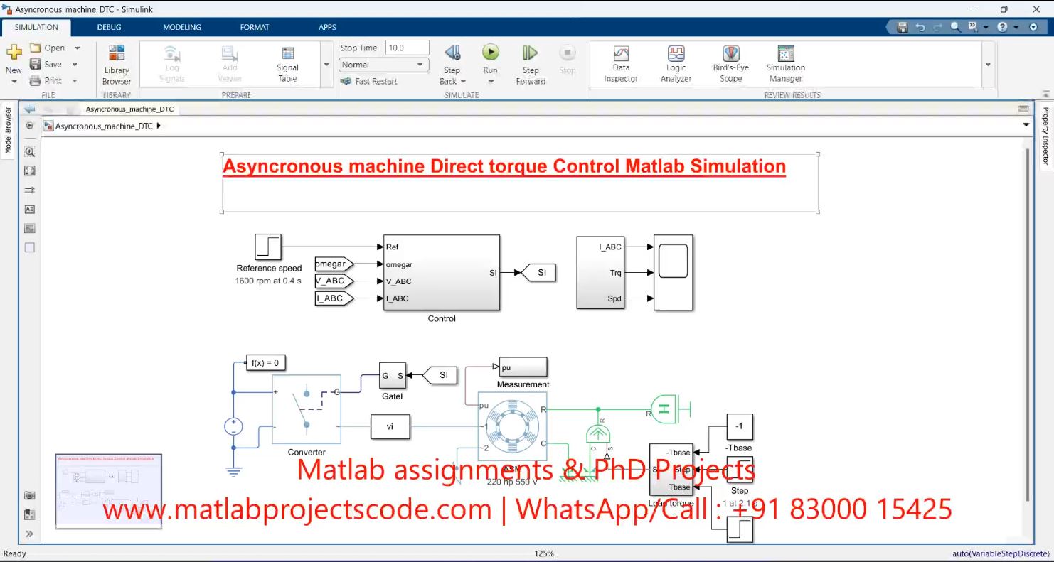 Asynchronous Machine Direct Torque Control Matlab Simulation - Dtc Asynchronous Machine Model project thumbnail image
