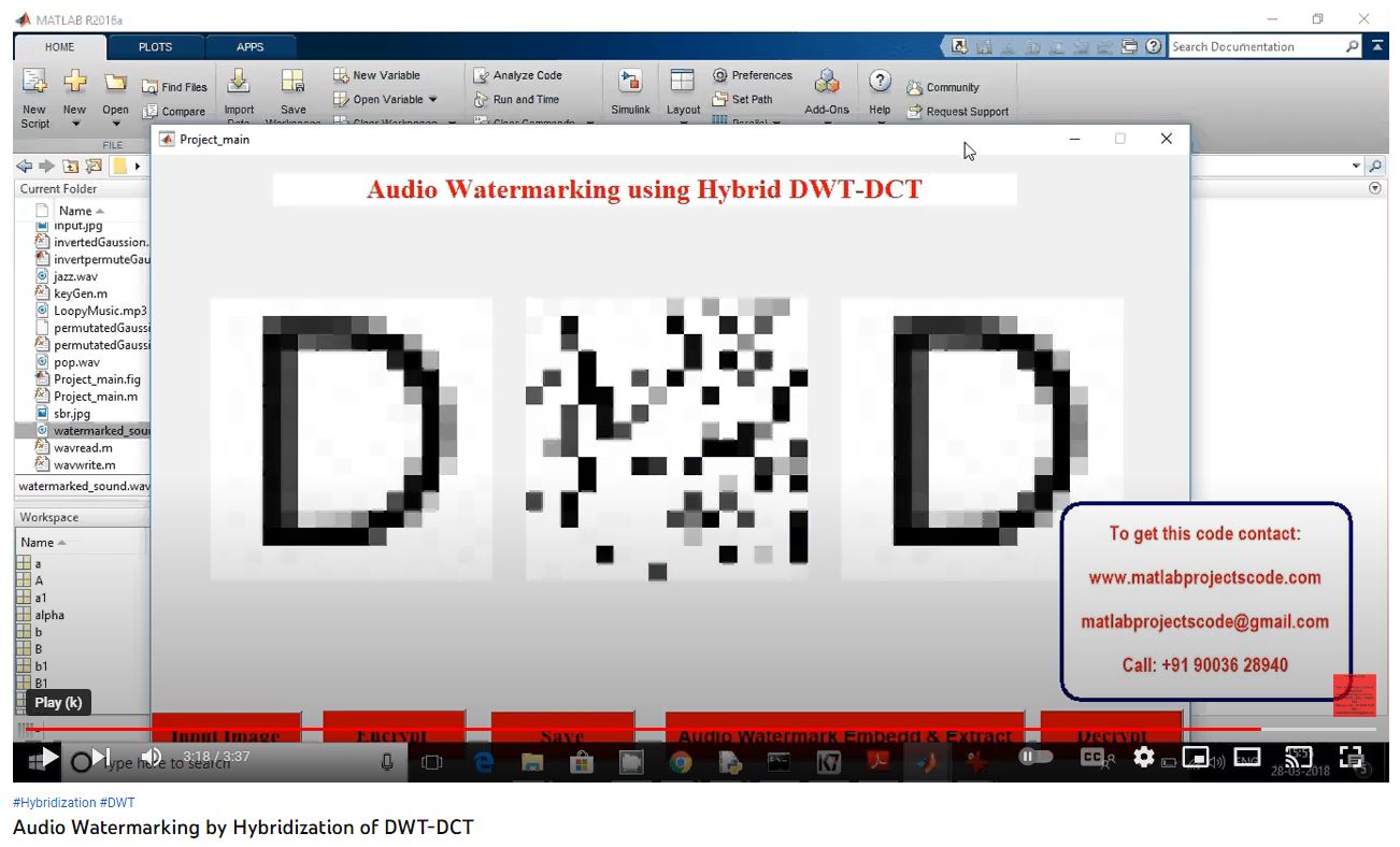 Audio Watermarking by Hybridization of DWT-DCT project thumbnail image