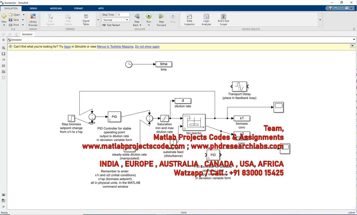 Bio Mass _ Bio Reactor _ Simulink Model project thumbnail image