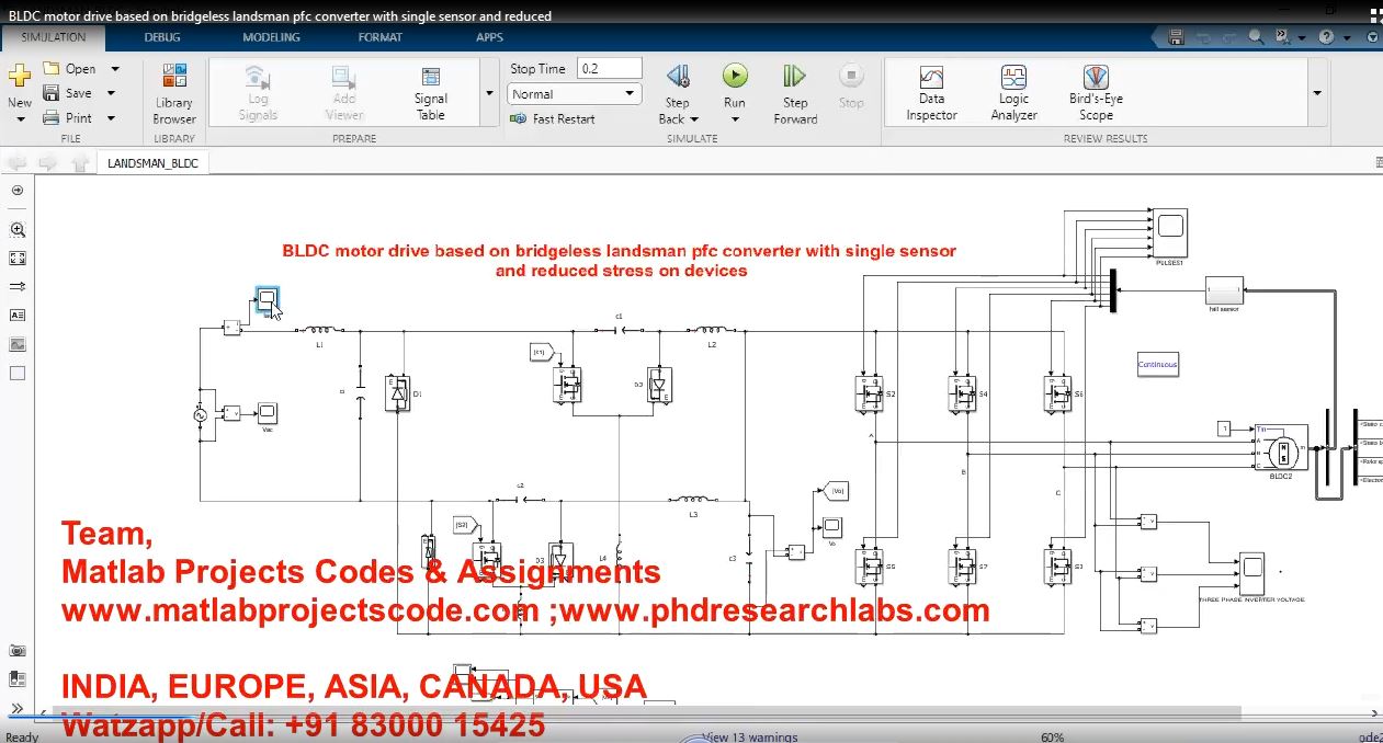 Bldc Motor Drive Based On Bridgeless Landsman Pfc Converter With Single Sensor And Reduced project thumbnail image