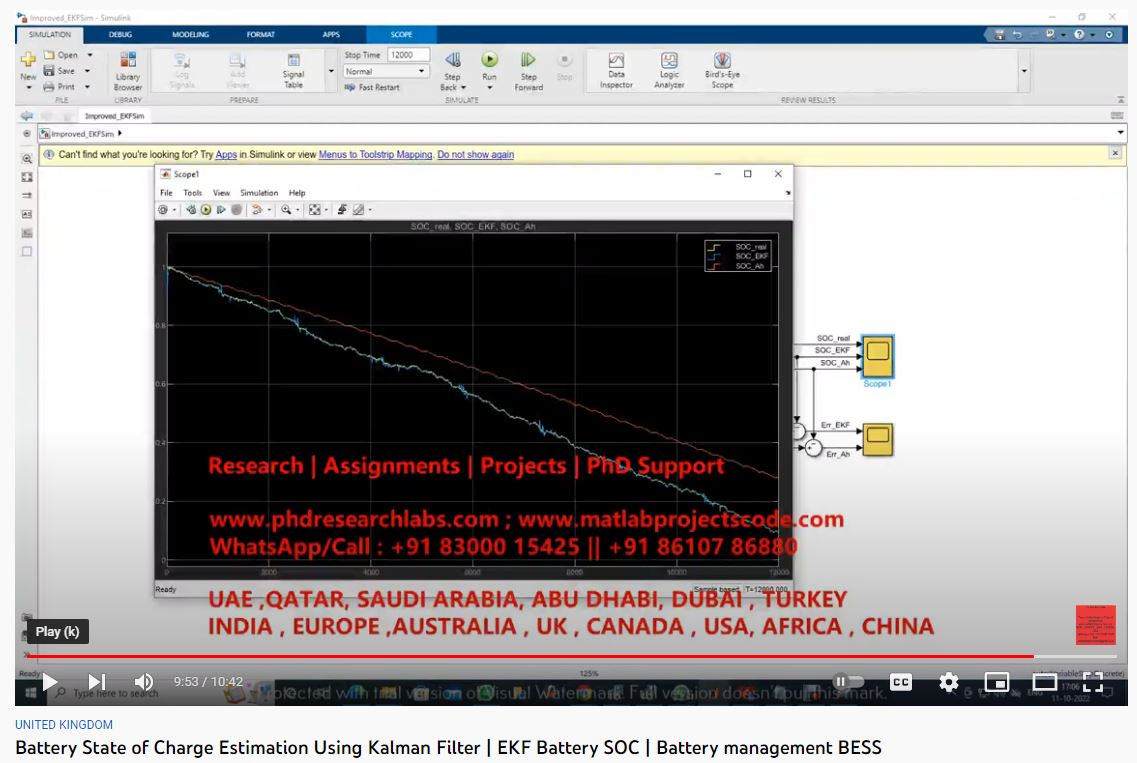Battery State of Charge Estimation using Kalman Filter project thumbnail image
