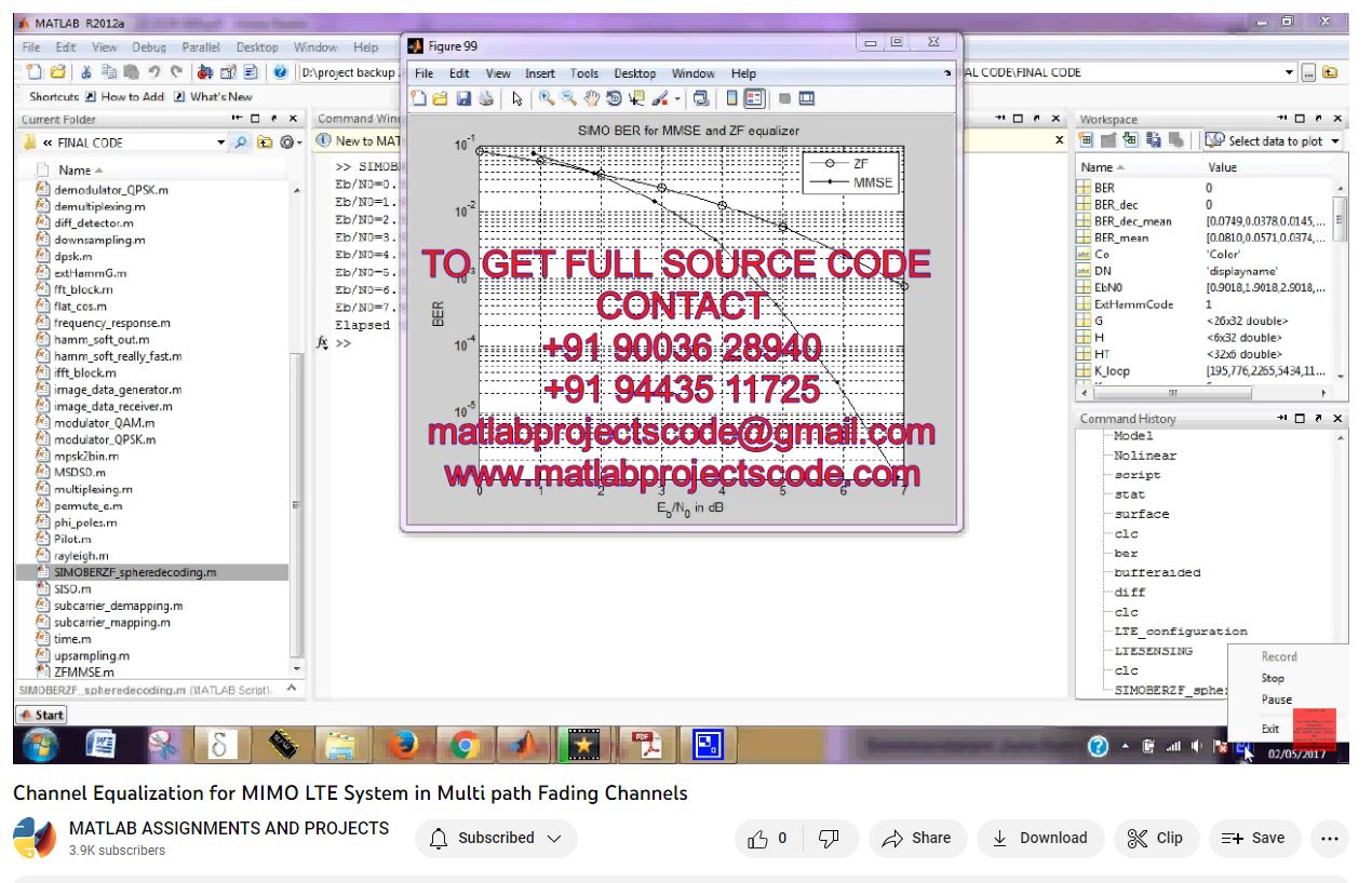Channel Equalization for MIMO LTE System in Multi Path Fading Channels project thumbnail image