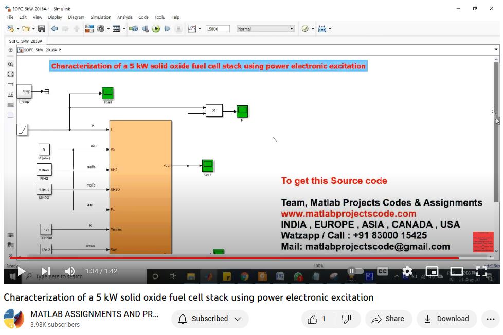 Characterization Of A 5 Kw Solid Oxide Fuel Cell Stack Using Power Electronic Excitation project simulation thumbnail for Renewable Energy Engineering