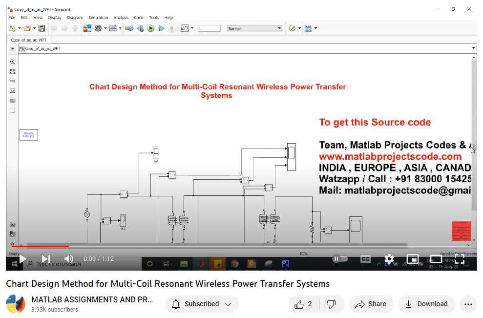 Chart Design Method For Multi-Coil Resonant Wireless Power Transfer Systems project simulation thumbnail for Renewable Energy Engineering