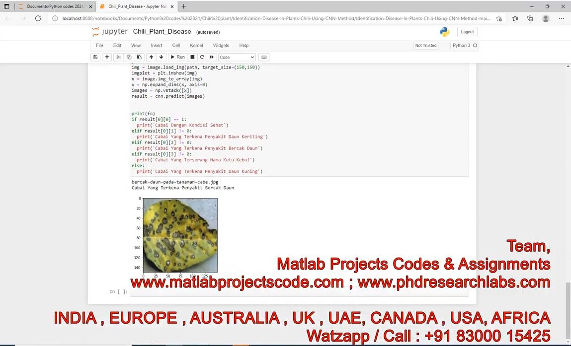 Chili Plant Leaf Disease Detection And Classification Python Code __Convolutional Neural Network project thumbnail image