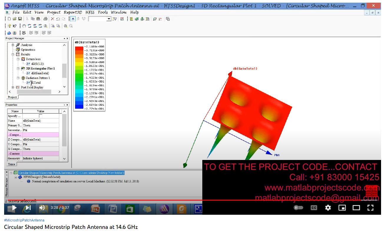 Circular Shaped Microstrip Patch Antenna at 14.6 GHz project thumbnail image