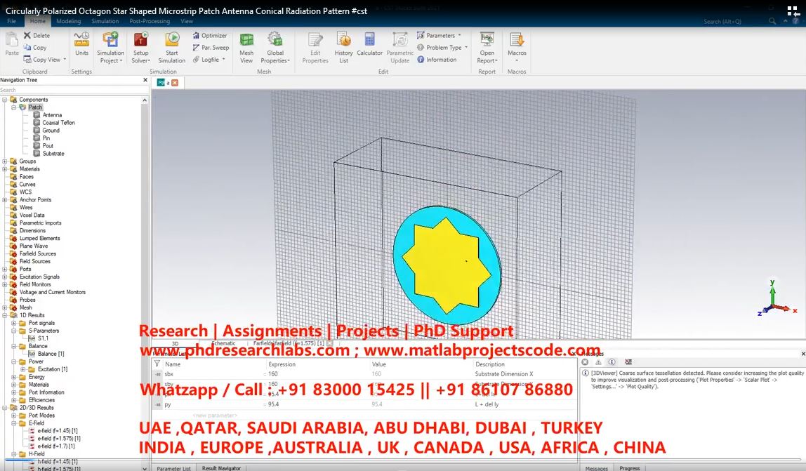 Circularly Polarized Octagon Star Shaped Microstrip Patch Antenna Conical Radiation Pattern project thumbnail image