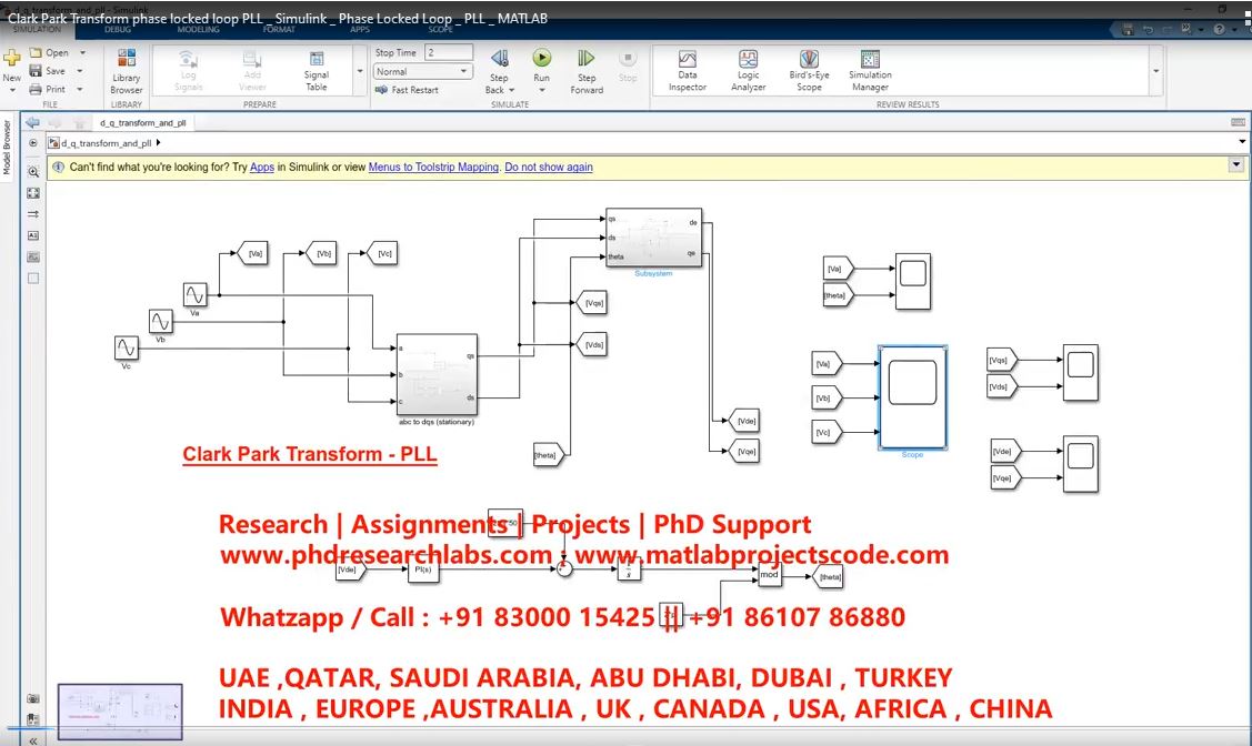 Clark Park Transform Phase Locked Loop Pll _ Simulink _ Phase Locked Loop _ Pll _ Matlab project thumbnail image