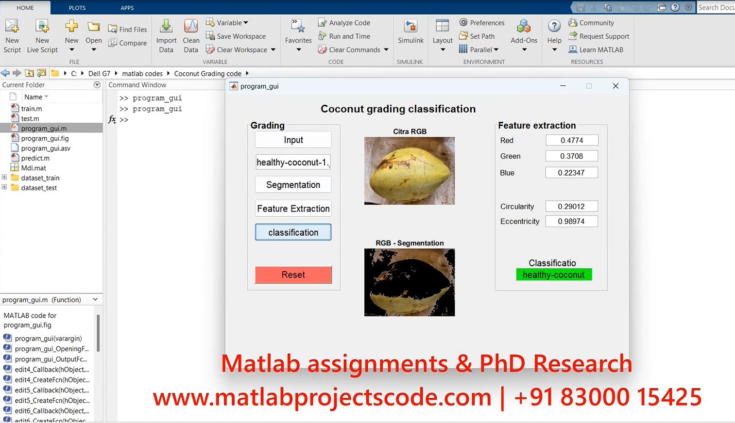 Coconut Grading And Classification Matlab Research project thumbnail image
