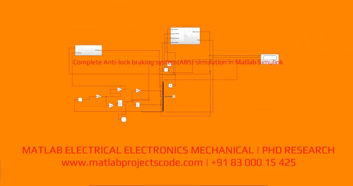 Complete Anti-Lock Braking System Abs Simulation In Matlab Simulink project simulation thumbnail for Mechanical, EV and Mechatronics Engineering