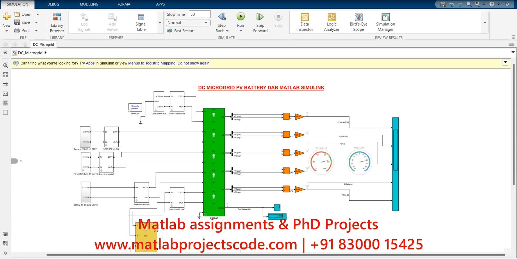Dc Microgrid Pv Battery Dual Active Bridge Matlab Simulink Simulation project thumbnail image