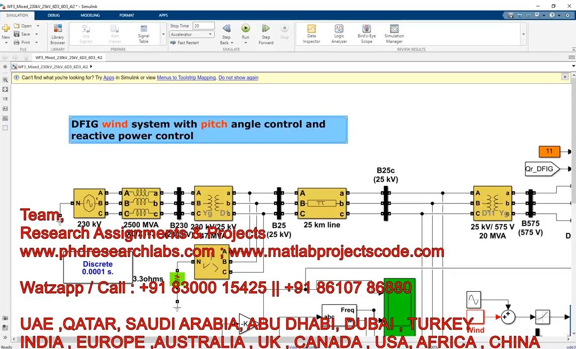 Dfig Wind System With Pitch Angle Control And Reactive Power Control _ Pitch Control Wind Turbine project thumbnail image