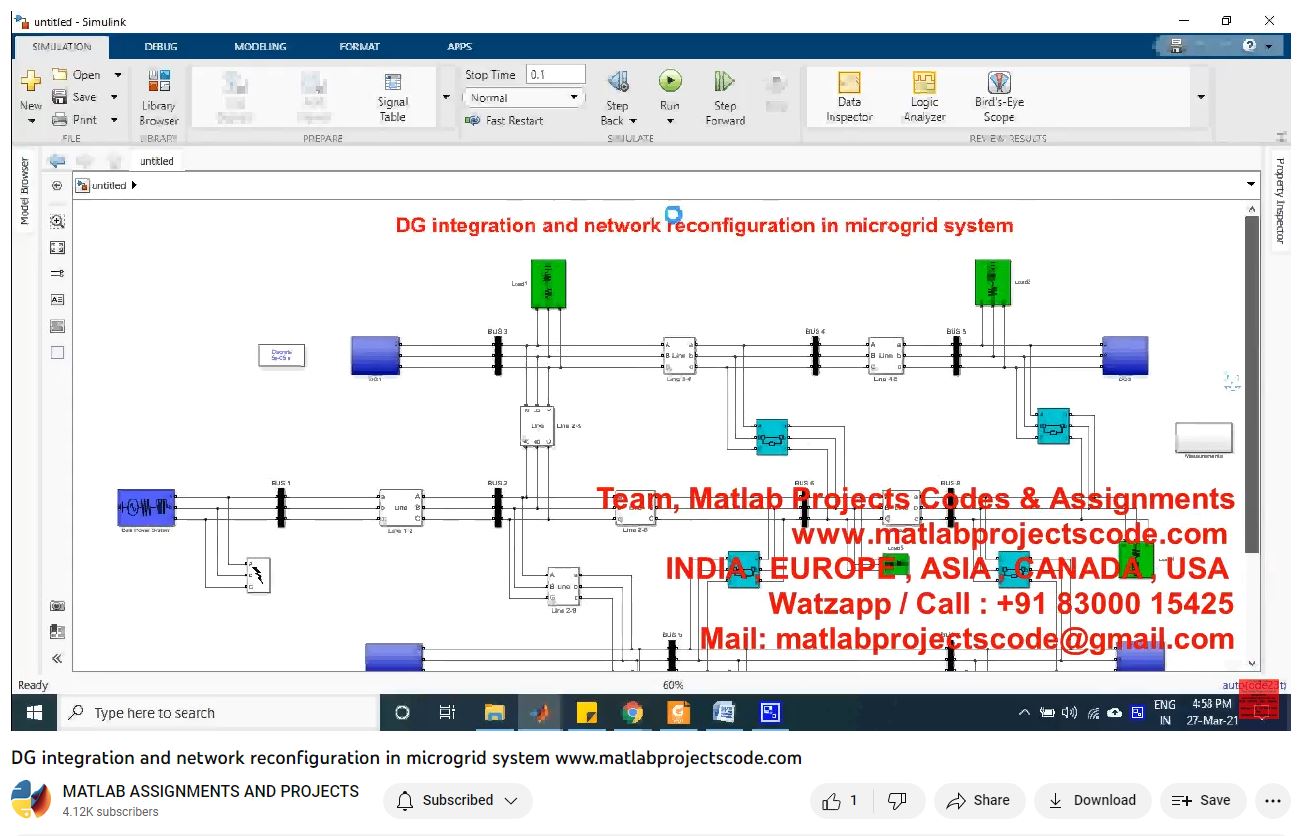Dg Integration And Network Reconfiguration In Microgrid System project simulation thumbnail for Renewable Energy Engineering