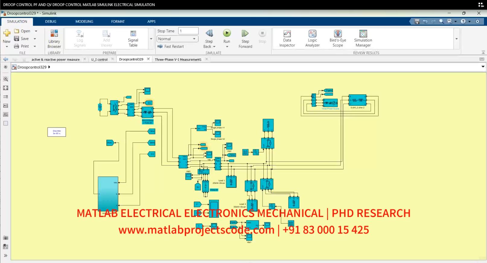 Droop Control Pf And Qv Droop Control Matlab Simulink Electrical Simulation project thumbnail image
