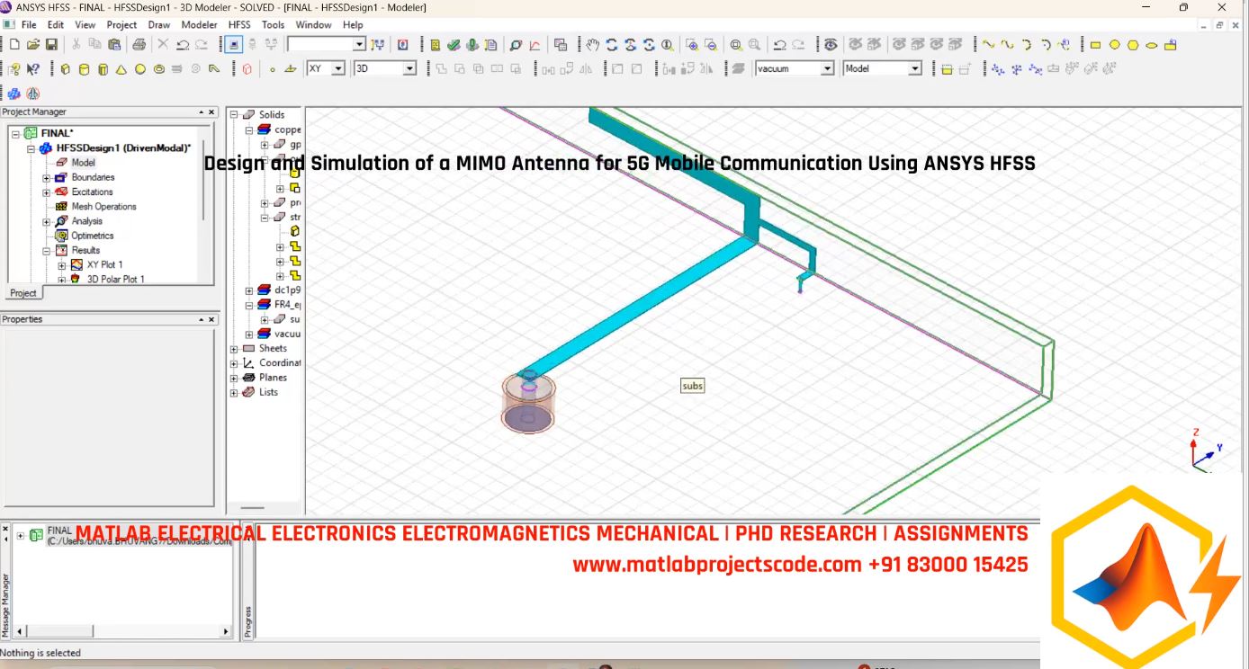 Design And Simulation Of A Mimo Antenna For 5G Mobile Communication Using Ansys Hfss project thumbnail image