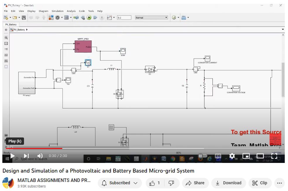 Design And Simulation Of A Photovoltaic And Battery Based Micro-Grid System project thumbnail image