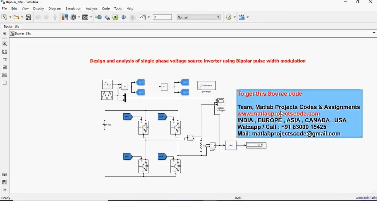 Design And Analysis Of Single Phase Voltage Source Inverter Using Bipolar Pulse Width Modulation project thumbnail image