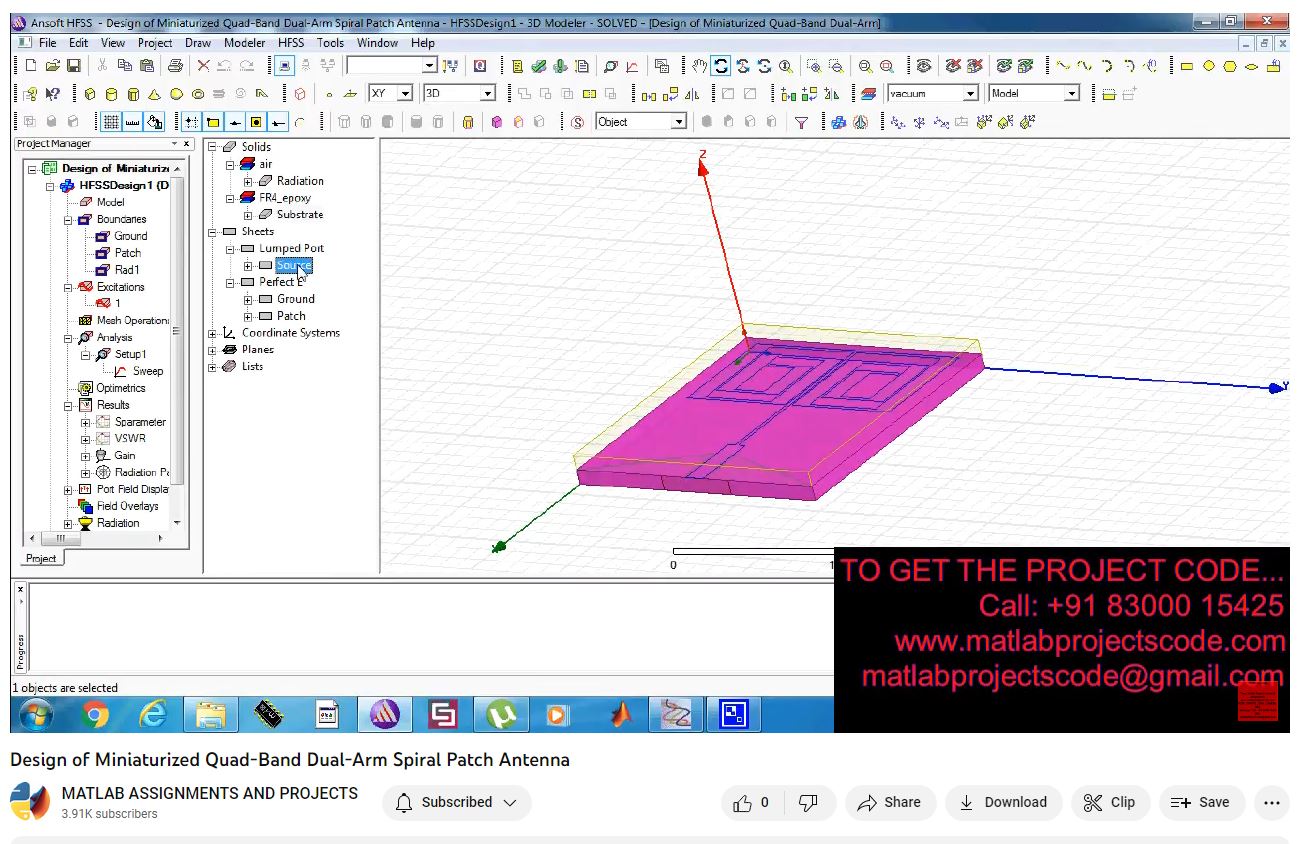 Design Of Miniaturized Quad-Band Dual-Arm Spiral Patch Antenna project thumbnail image